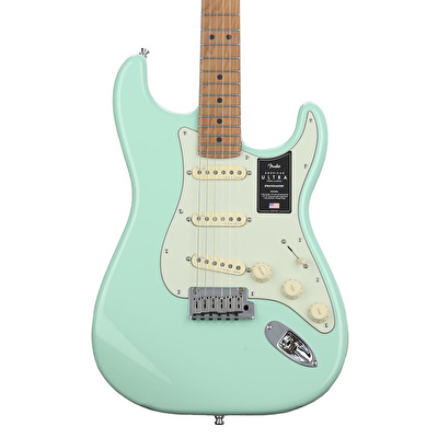 Fender LTD American Ultra Stratocaster Akçaağaç Klavye Surf Green Elektro Gitar